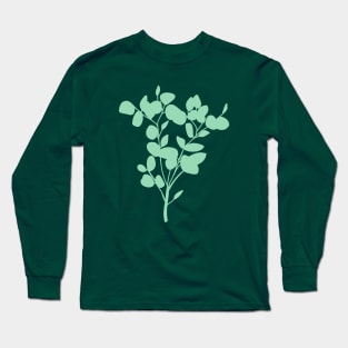 Eucalyptus, Silhouette, Mint Green Long Sleeve T-Shirt